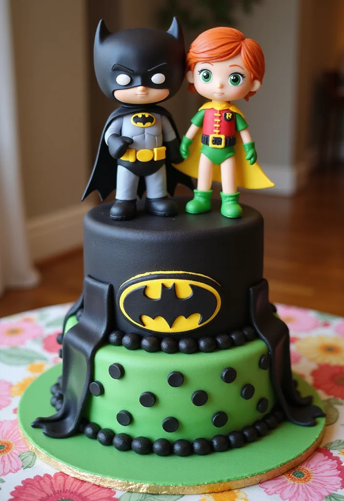 15 Epic Batman Cake Ideas That Will Steal the Show at Any Party! - 6. Batman and Robin Duo Cake