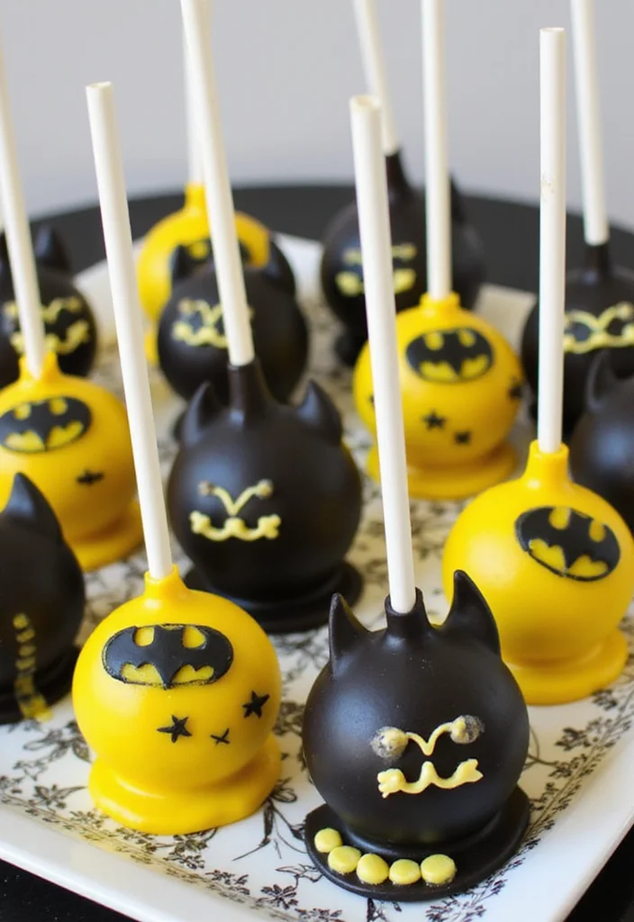 15 Epic Batman Cake Ideas That Will Steal the Show at Any Party! - 9. Batman Birthday Cake Pop