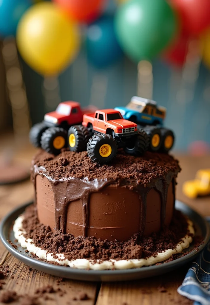 15 Simple Boy Cake Ideas That'll Blow Your Mind (And Your Budget!) - 10. Monster Truck Mania Cake