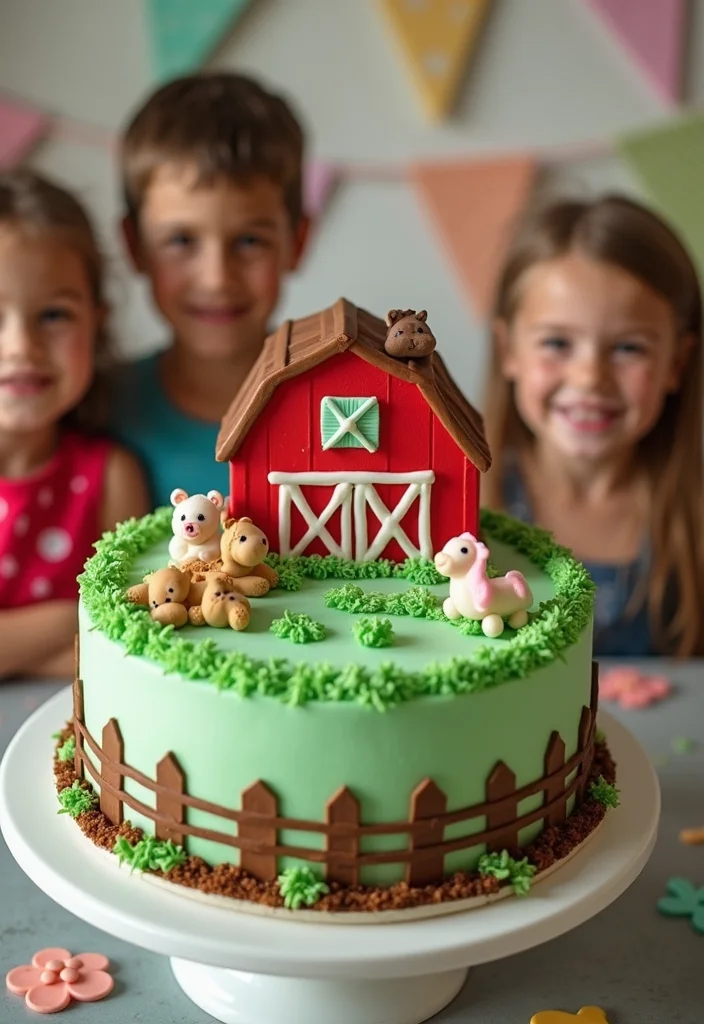 15 Simple Boy Cake Ideas That'll Blow Your Mind (And Your Budget!) - 11. Farmyard Fun Cake