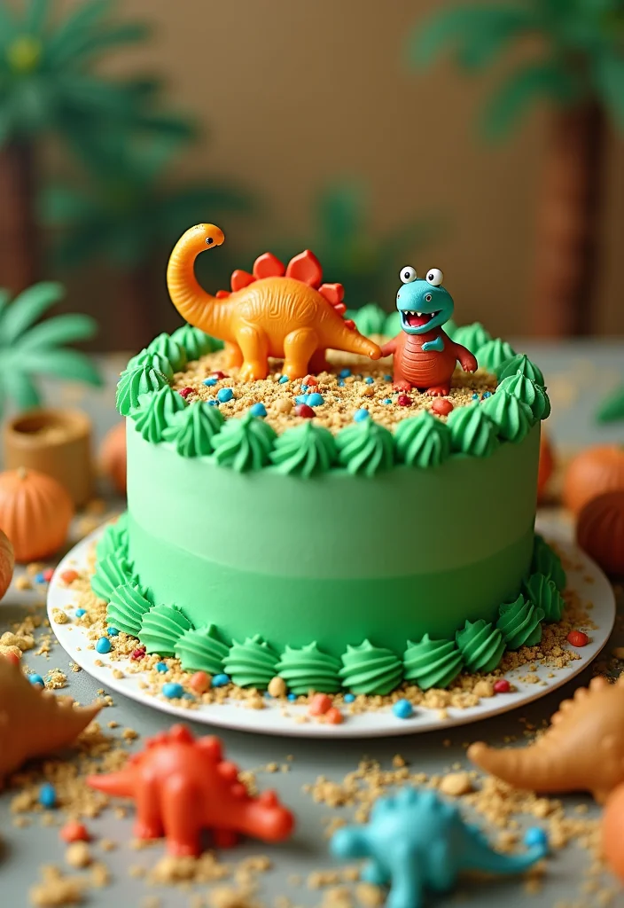 15 Simple Boy Cake Ideas That'll Blow Your Mind (And Your Budget!) - 2. Dinosaur Delight