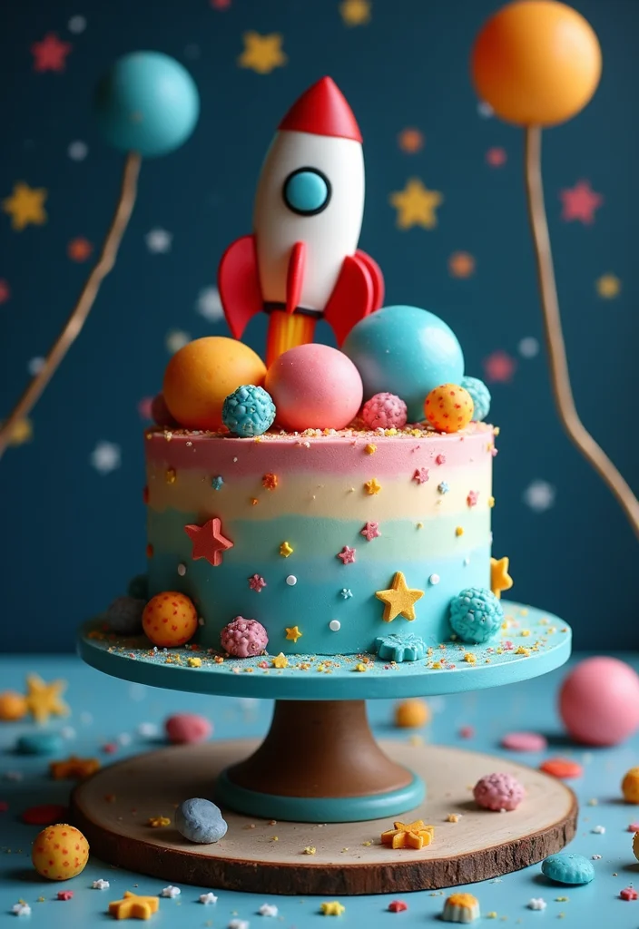 15 Simple Boy Cake Ideas That'll Blow Your Mind (And Your Budget!) - 4. Outer Space Adventure