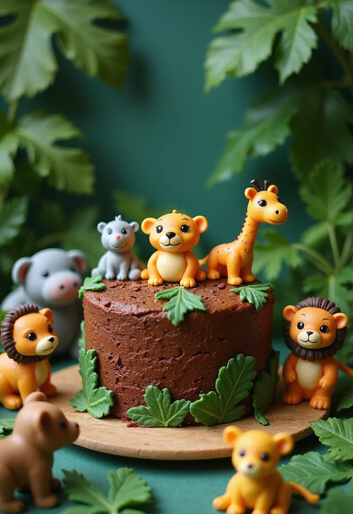 15 Simple Boy Cake Ideas That'll Blow Your Mind (And Your Budget!) - 5. Jungle Safari Cake