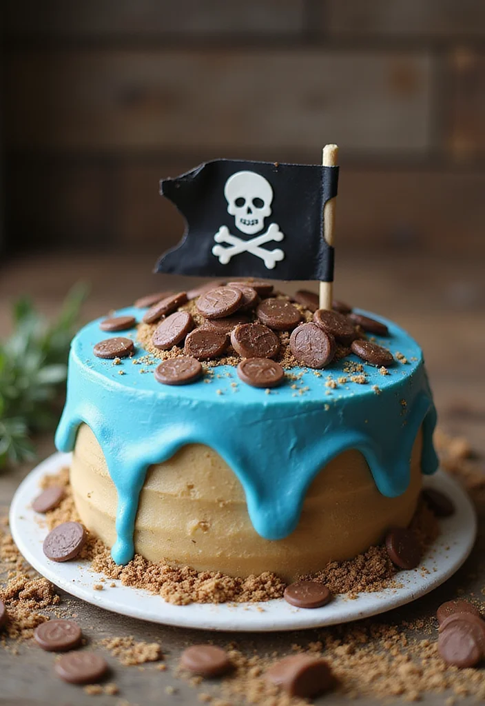15 Simple Boy Cake Ideas That'll Blow Your Mind (And Your Budget!) - 7. Pirate Treasure Cake