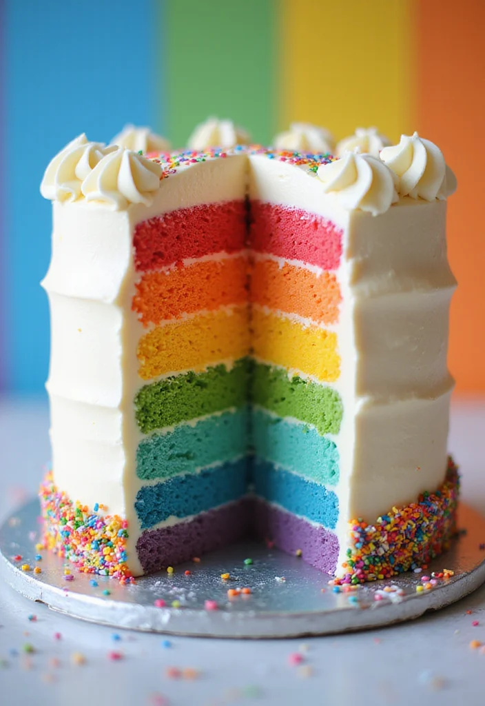 15 Simple Boy Cake Ideas That'll Blow Your Mind (And Your Budget!) - 9. Rainbow Cake