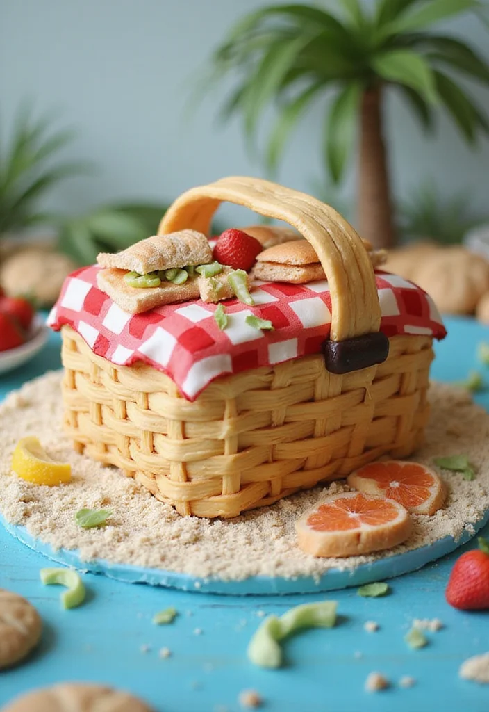 15 Stunning Beach Cake Ideas That Will Make Waves at Your Next Celebration! - 12. Beach Picnic Cake