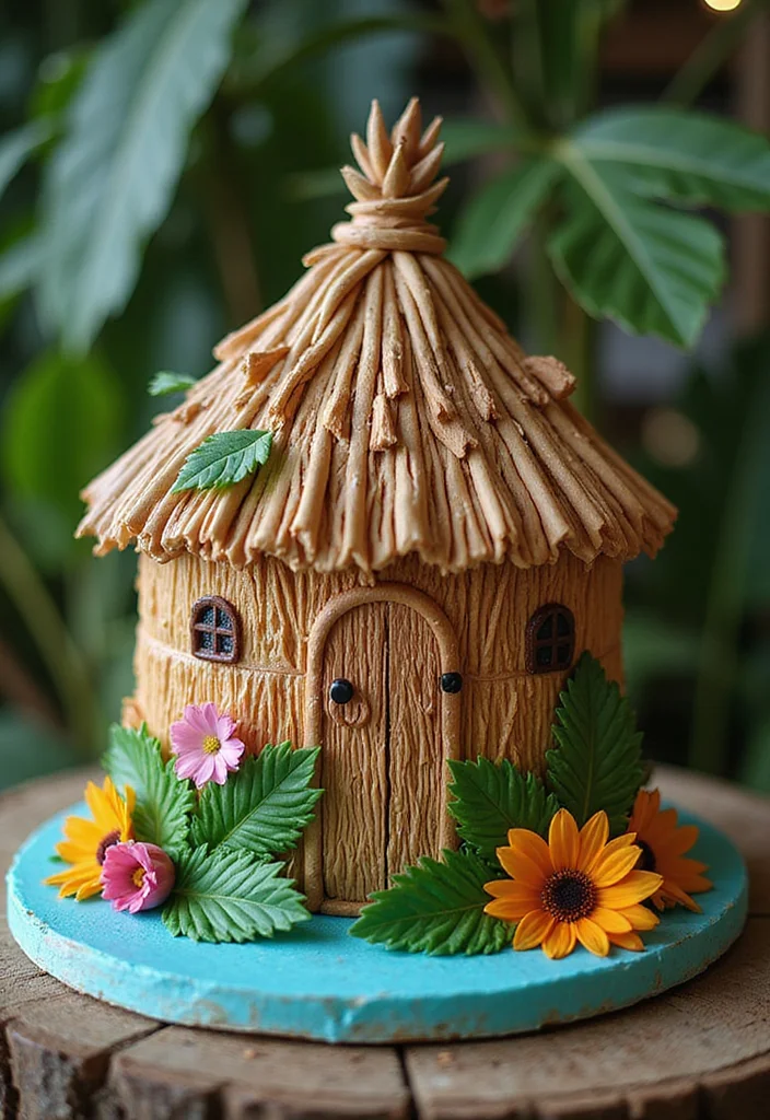 15 Stunning Beach Cake Ideas That Will Make Waves at Your Next Celebration! - 13. Tiki Hut Cake