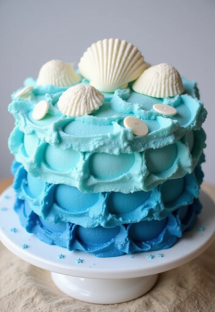 15 Stunning Beach Cake Ideas That Will Make Waves at Your Next Celebration! - 2. Ocean Wave Cake