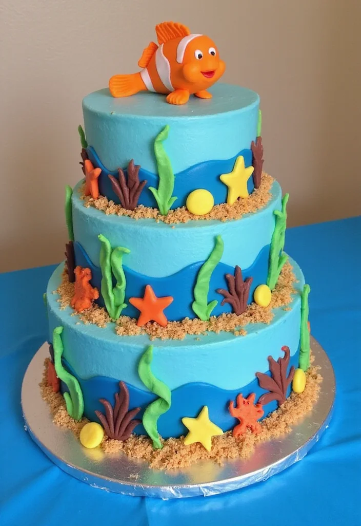 15 Under the Sea Ariel Cake Ideas That Are Simply Jaw-Dropping! - 11. Underwater Scene Cake