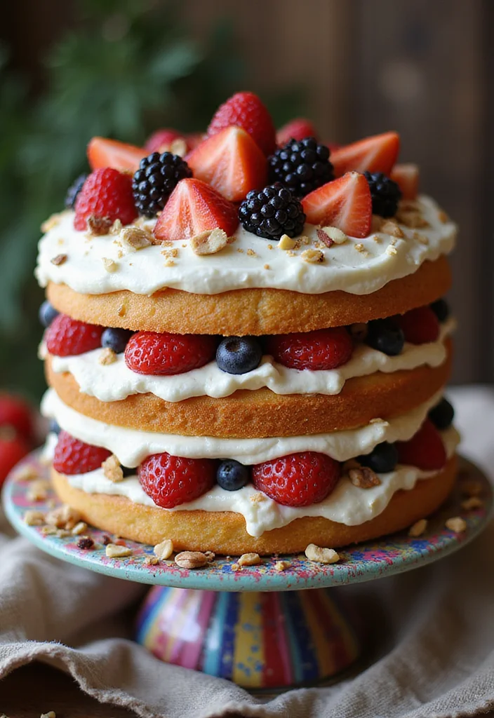 15 Unique Cakes for Men That Will Make Every Celebration Memorable! - 6. Fruit & Nut Layer Cake