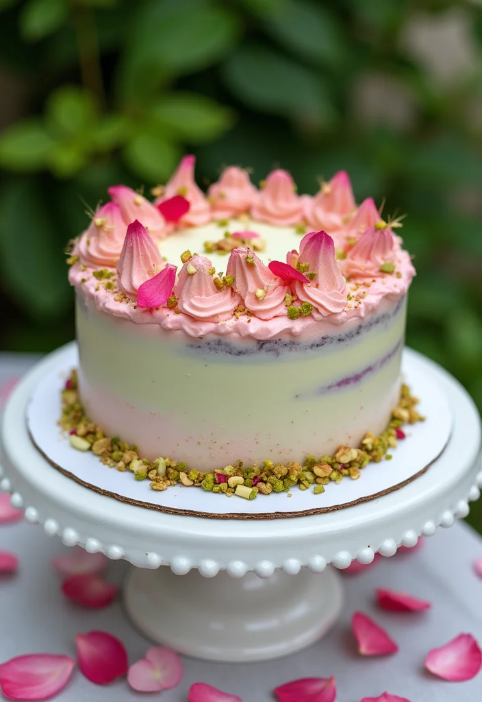 16 Custom Cake Ideas for Your Best Friend That Will Melt Her Heart! - 11. Pistachio Rose Cake