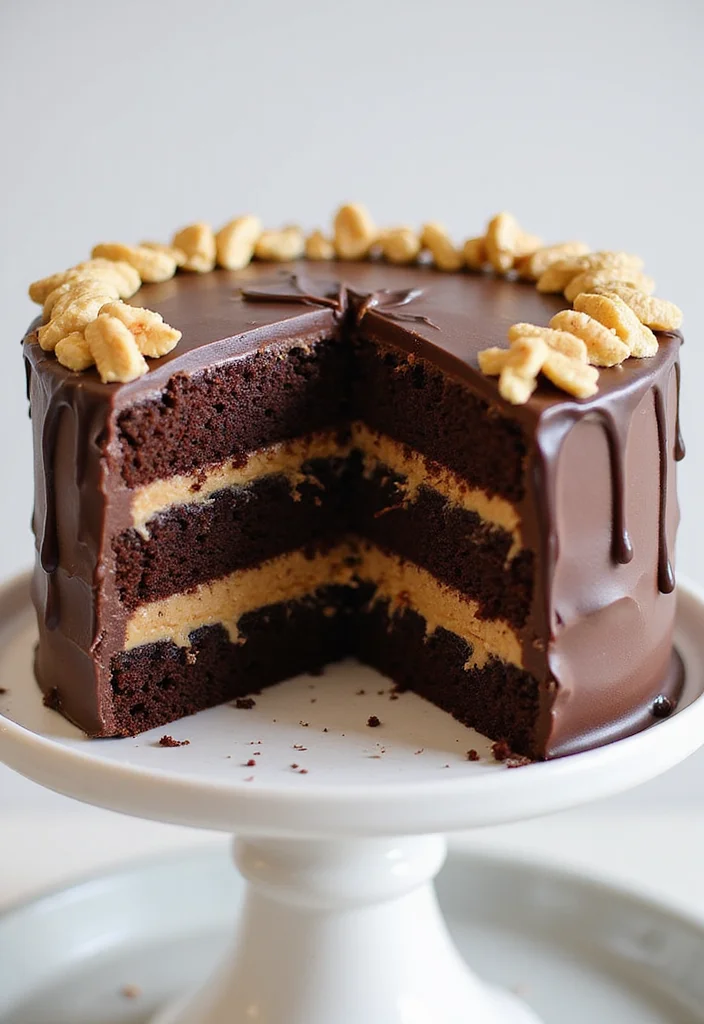 16 Custom Cake Ideas for Your Best Friend That Will Melt Her Heart! - 14. Chocolate Peanut Butter Layer Cake