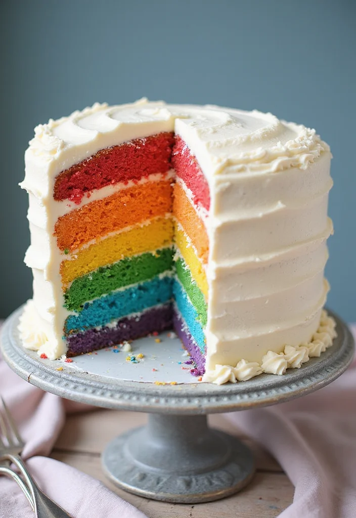 16 Custom Cake Ideas for Your Best Friend That Will Melt Her Heart! - 3. Rainbow Surprise Cake