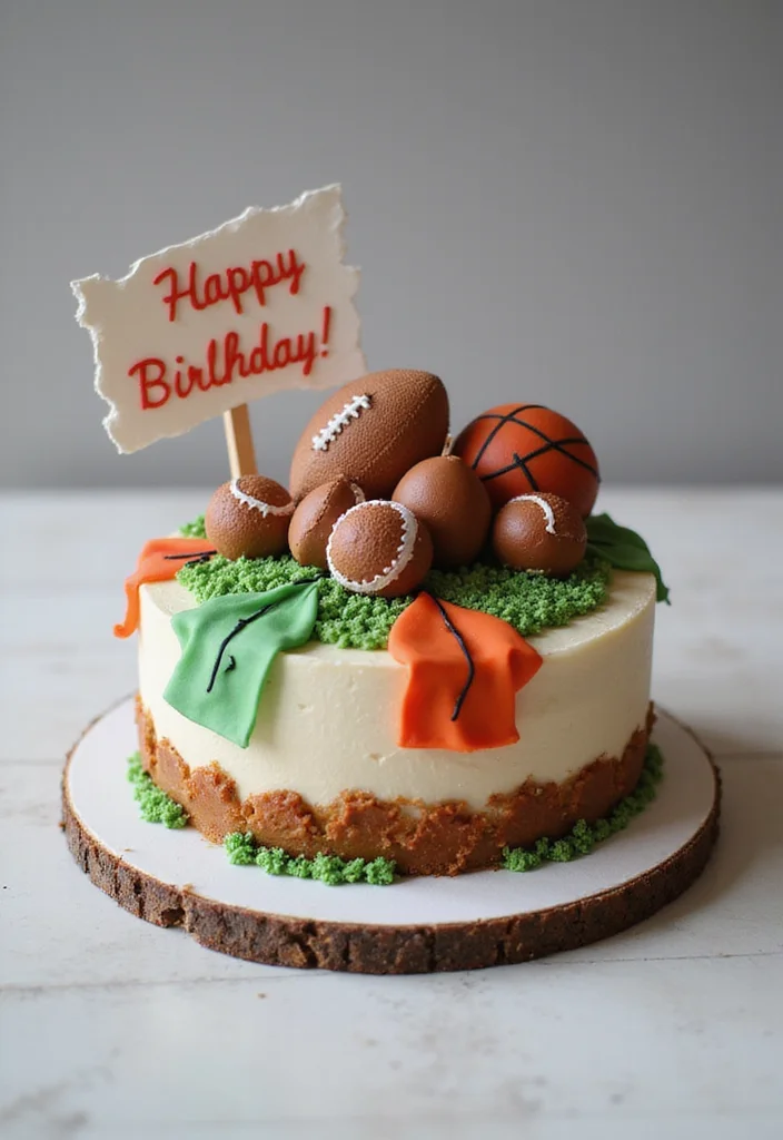 16 Personalized Birthday Cakes for Men That Reflect His Personality (Wait Until You See #3!) - 1. The Sports Fanatic Cake