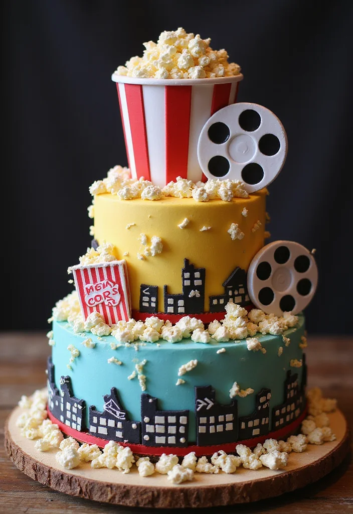 16 Personalized Birthday Cakes for Men That Reflect His Personality (Wait Until You See #3!) - 8. The Movie Buff Cake