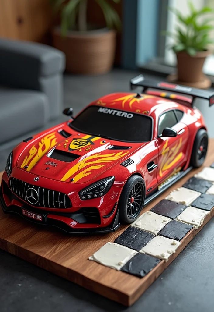 16 Personalized Birthday Cakes for Men That Reflect His Personality (Wait Until You See #3!) - 9. The Car Enthusiast Cake