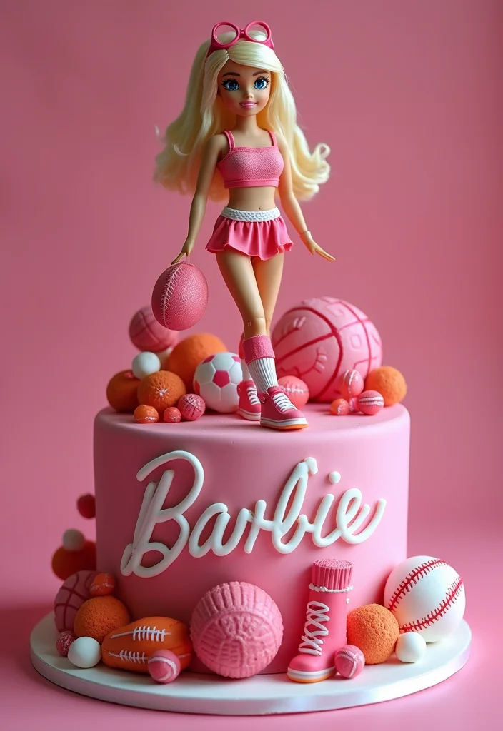 17 Creative Barbie Cake Ideas That Will Make Your Party Shine (Wait Until You See #9!) - 15. Barbie Sports Cake