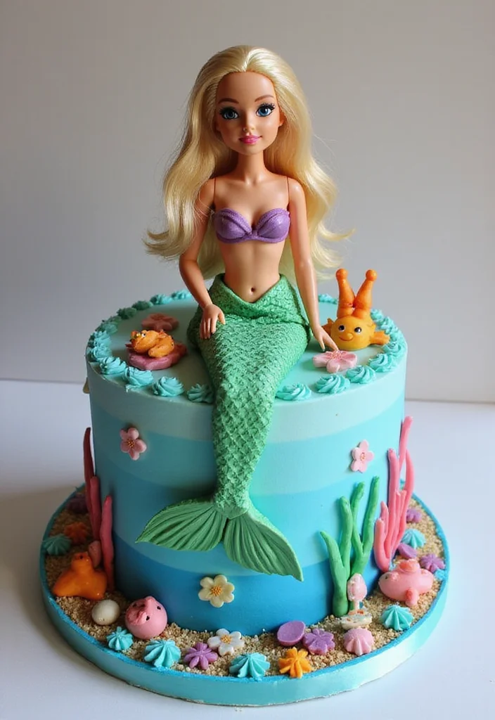 17 Creative Barbie Cake Ideas That Will Make Your Party Shine (Wait Until You See #9!) - 4. Barbie Mermaid Cake