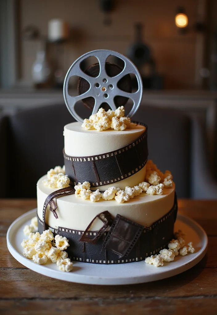 19 Groom Cake Ideas Every Groom Will Love (Especially #5!) - 11. Movie Reel Cake