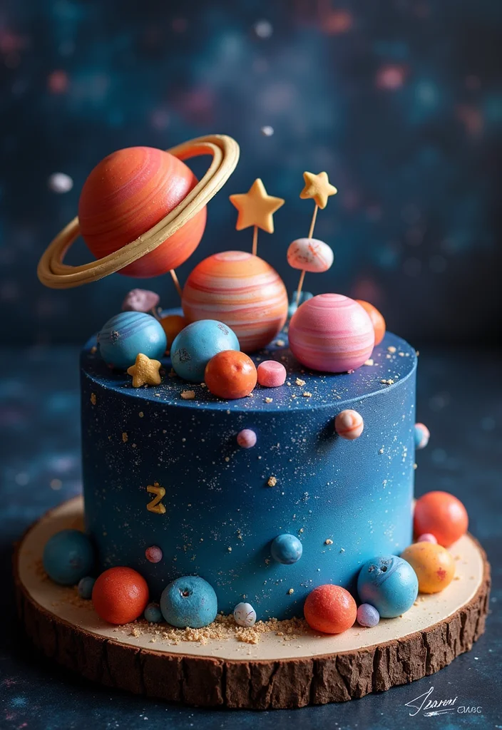 19 Groom Cake Ideas Every Groom Will Love (Especially #5!) - 16. Space-Themed Cake