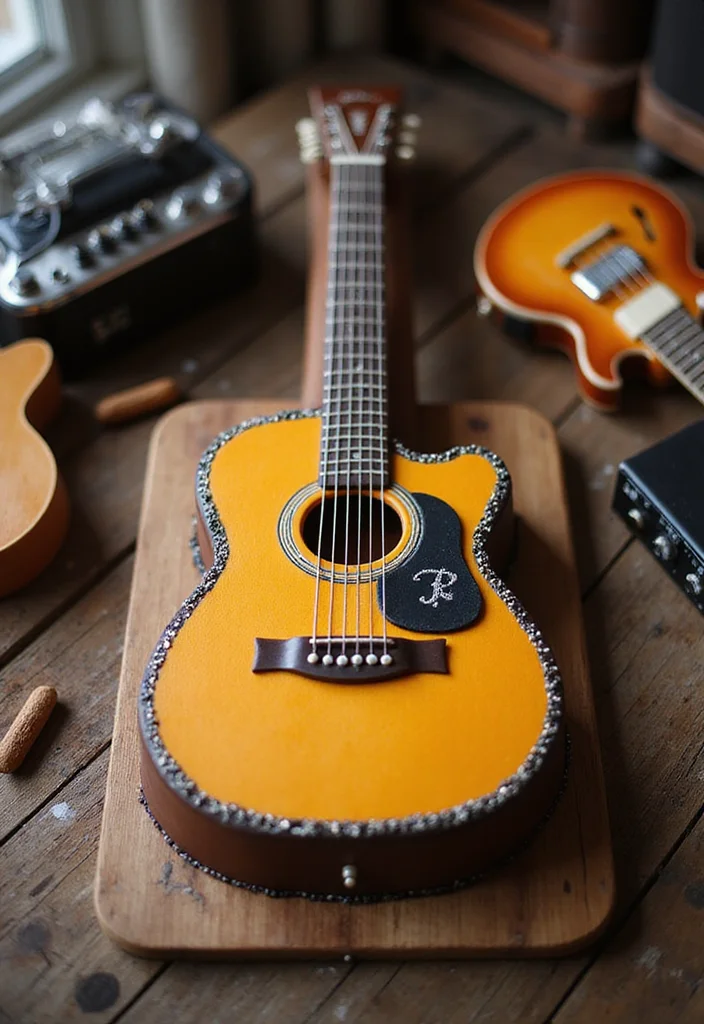 19 Groom Cake Ideas Every Groom Will Love (Especially #5!) - 7. Guitar Shaped Cake