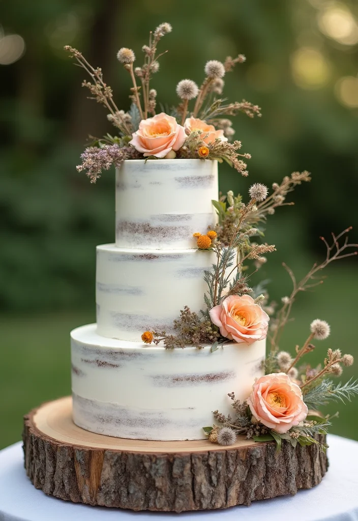 19 Top Modern Wedding Cake Ideas That Will Make Your Celebration Stand Out (Don't Miss #8!) - 12. Rustic Charm