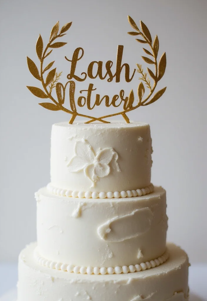 19 Top Modern Wedding Cake Ideas That Will Make Your Celebration Stand Out (Don't Miss #8!) - 18. Statement Toppers