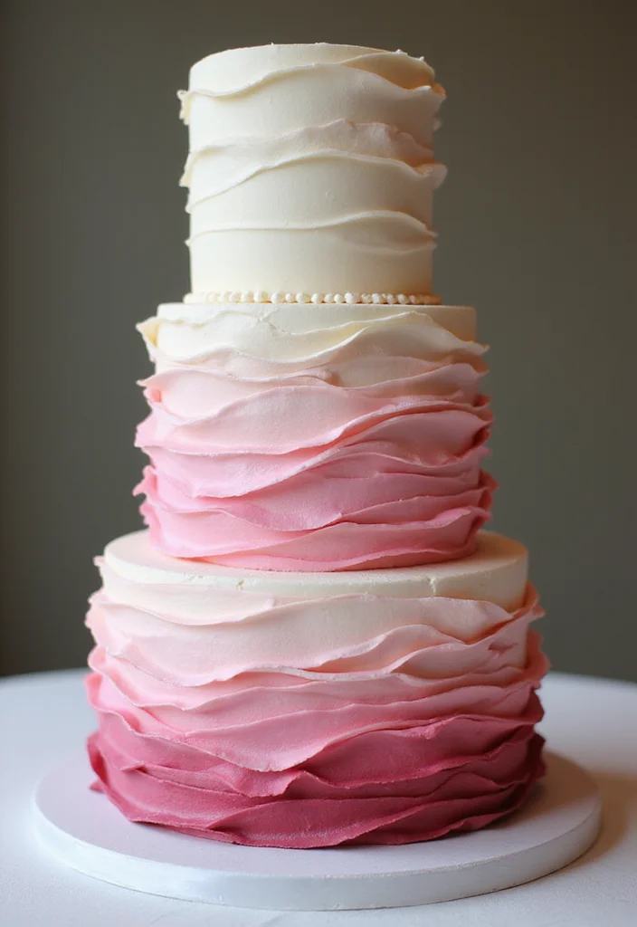 19 Top Modern Wedding Cake Ideas That Will Make Your Celebration Stand Out (Don't Miss #8!) - 6. Ombre Delight