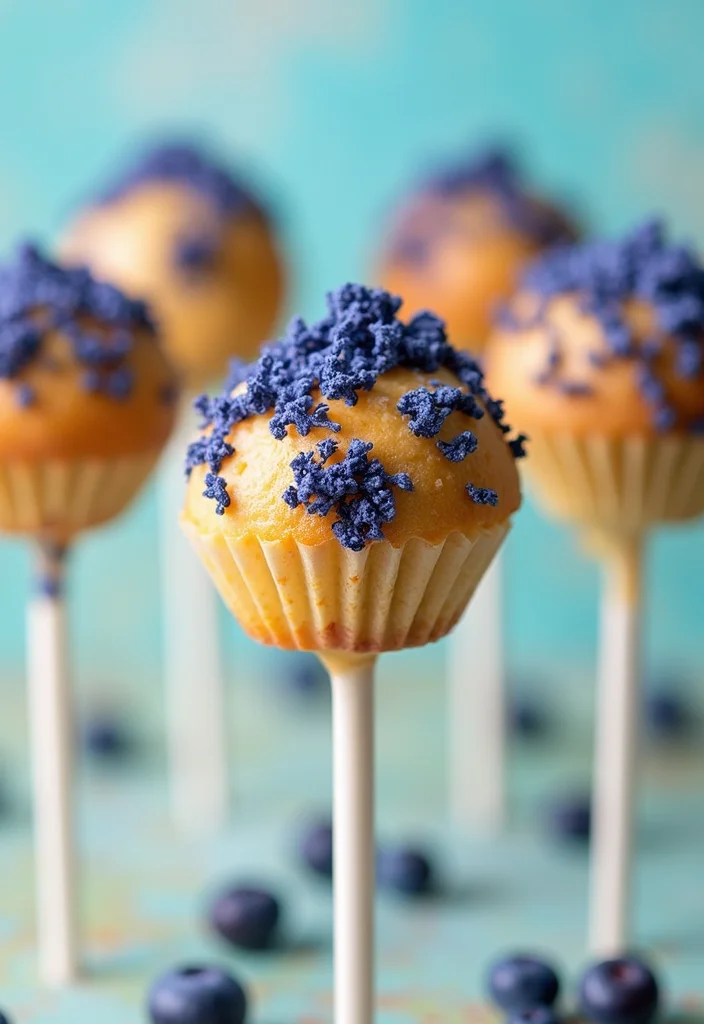 20 Irresistible Cake Pop Ideas That Will Make You the Star of Every Party! - 12. Blueberry Muffin Cake Pops