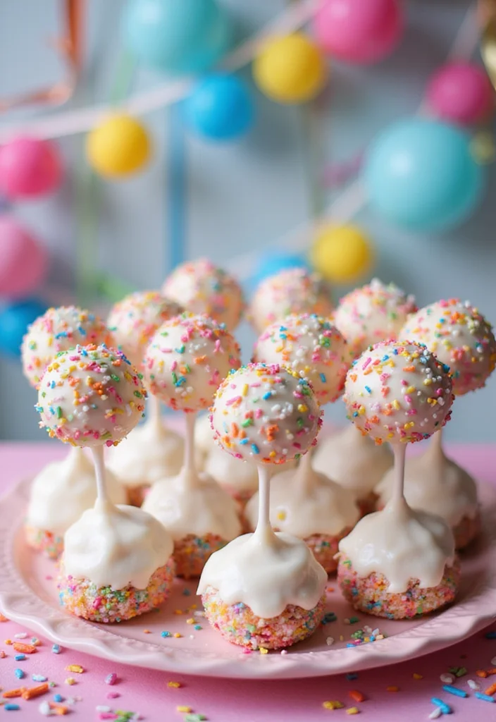 20 Irresistible Cake Pop Ideas That Will Make You the Star of Every Party! - 2. Funfetti Cake Pops