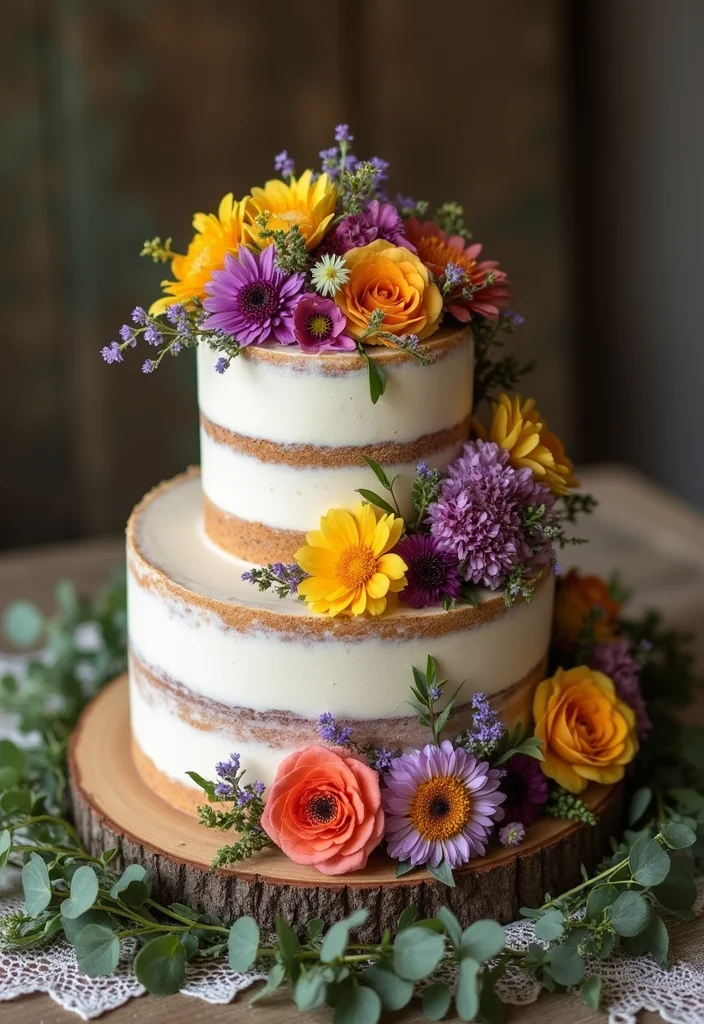 21 Colorful Bride Cake Ideas That Will Make Your Wedding Pop! - 2. Floral Fantasy
