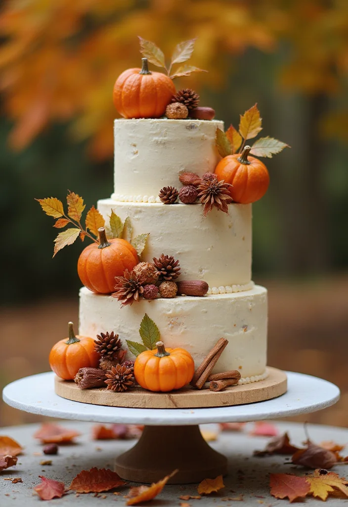 21 Colorful Bride Cake Ideas That Will Make Your Wedding Pop! - 20. Seasonal Splendor