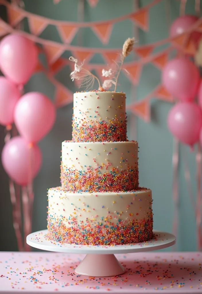 21 Colorful Bride Cake Ideas That Will Make Your Wedding Pop! - 6. Confetti Funfetti