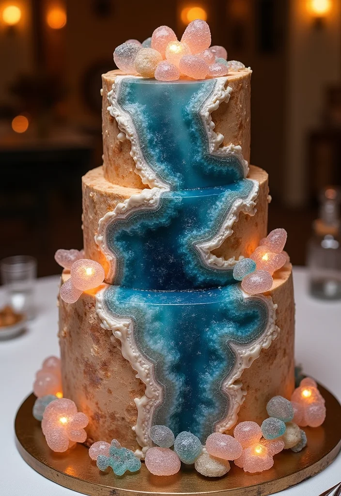 21 Colorful Bride Cake Ideas That Will Make Your Wedding Pop! - 7. Geode Glam