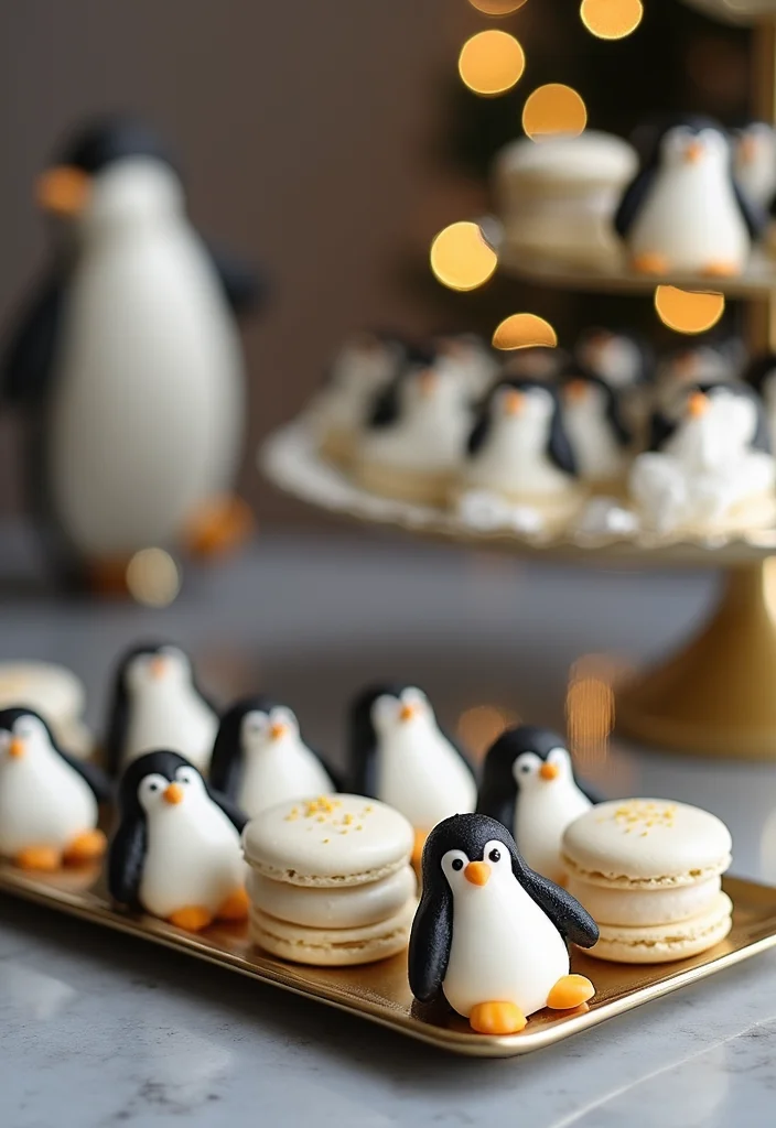 21 Step-by-Step Penguin Cake Ideas That Even Beginners Can Master! - 14. Delicate Penguin Macarons