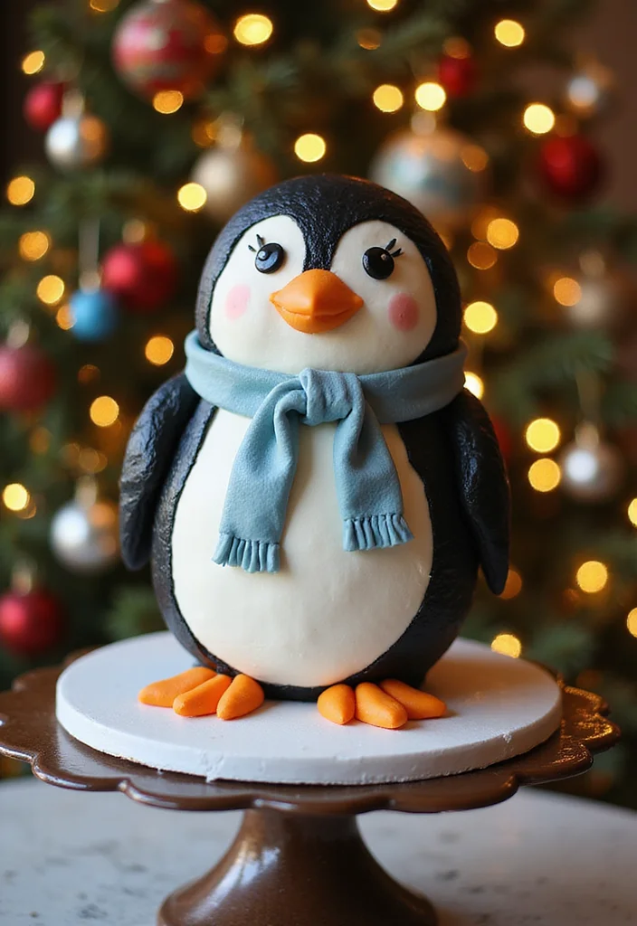 21 Step-by-Step Penguin Cake Ideas That Even Beginners Can Master! - 15. Playful Penguin Fondant Cake