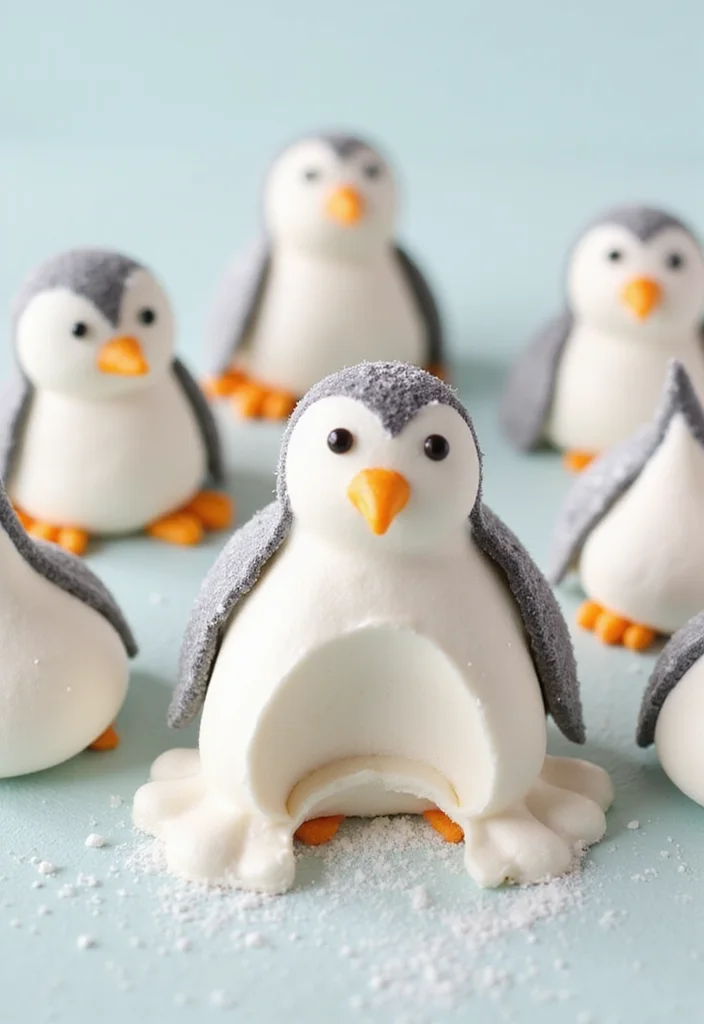 21 Step-by-Step Penguin Cake Ideas That Even Beginners Can Master! - 16. Sweet Penguin Meringue Kisses