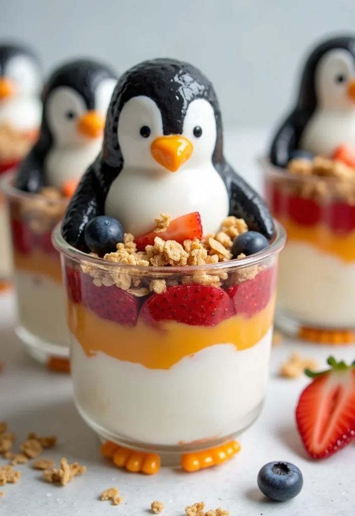21 Step-by-Step Penguin Cake Ideas That Even Beginners Can Master! - 20. Beautiful Penguin Layered Parfaits