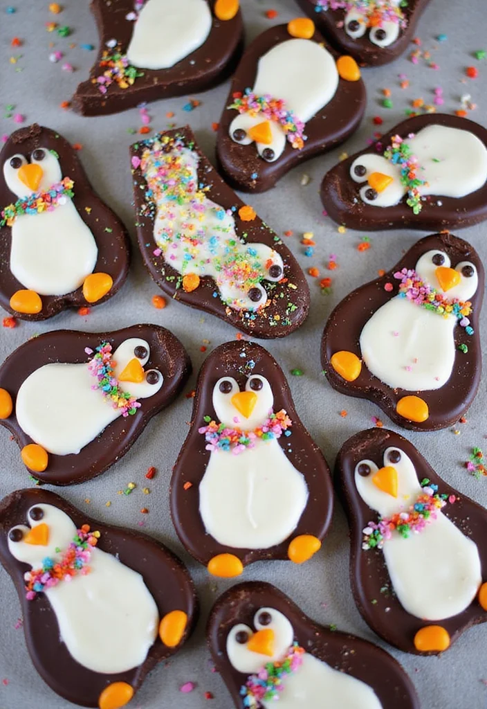 21 Step-by-Step Penguin Cake Ideas That Even Beginners Can Master! - 21. Fun Penguin Chocolate Bark