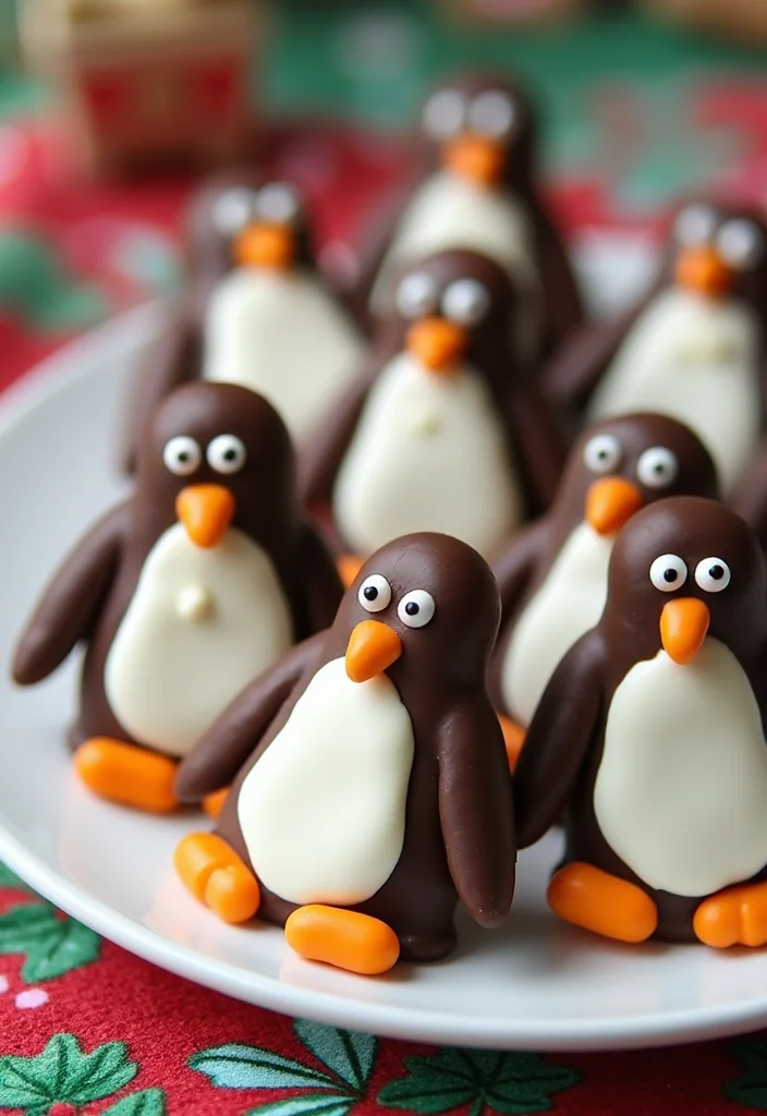 21 Step-by-Step Penguin Cake Ideas That Even Beginners Can Master! - 7. Chocolate-Dipped Penguin Cookies