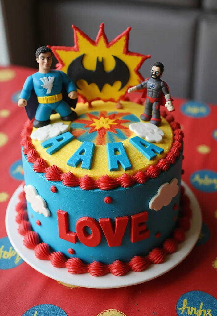 21 Themed Birthday Cake Ideas for Your Boyfriend That Will Blow His Mind! - 1. Superhero Delight