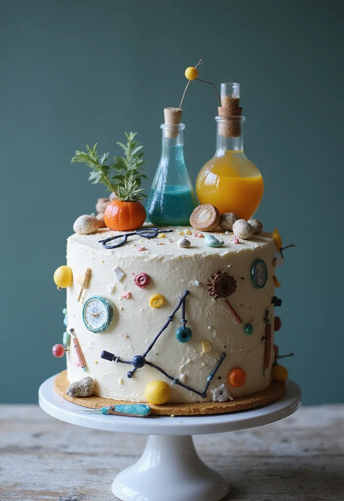 21 Themed Birthday Cake Ideas for Your Boyfriend That Will Blow His Mind! - 18. Science Geek Cake