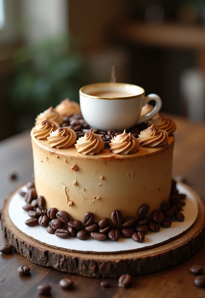 21 Themed Birthday Cake Ideas for Your Boyfriend That Will Blow His Mind! - 19. Coffee Lover's Cake