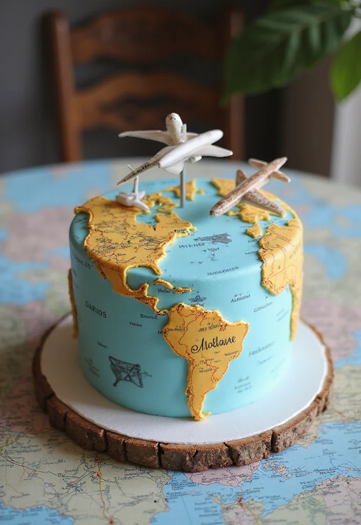 21 Themed Birthday Cake Ideas for Your Boyfriend That Will Blow His Mind! - 5. Travel Adventure Cake