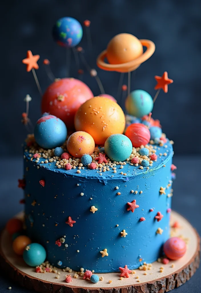 22 Kids Cake Designs That'll Be the Highlight of Their Birthday Party (Wait for #14!) - 12. Outer Space Cake