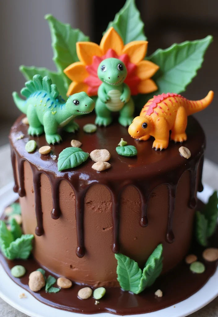 22 Kids Cake Designs That'll Be the Highlight of Their Birthday Party (Wait for #14!) - 2. Dino-Mite Chocolate Cake
