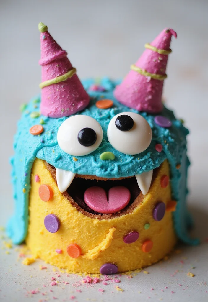 22 Kids Cake Designs That'll Be the Highlight of Their Birthday Party (Wait for #14!) - 21. Cute Little Monster Cake