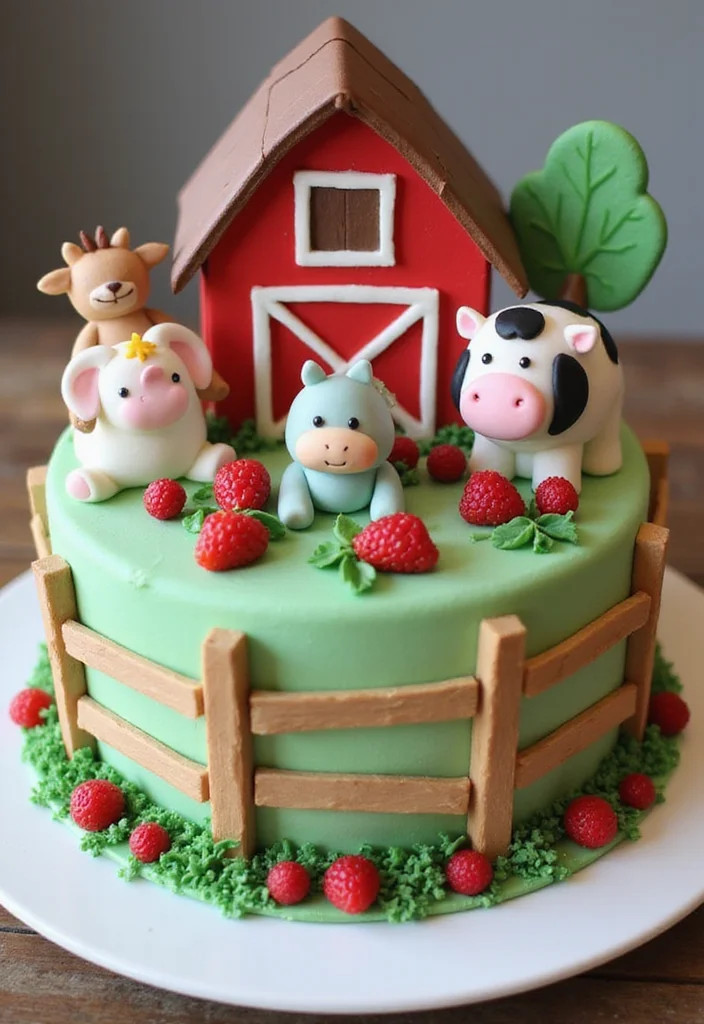 22 Kids Cake Designs That'll Be the Highlight of Their Birthday Party (Wait for #14!) - 9. Farmyard Fun Cake