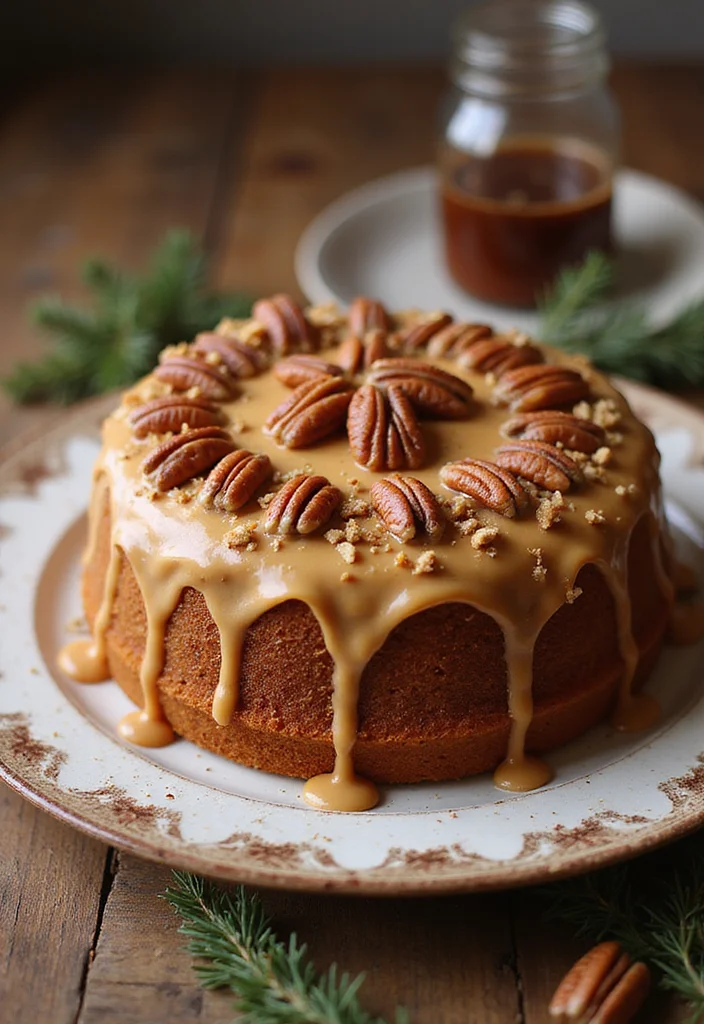 22 Unique Christmas Cake Ideas That Are Sure to Be the Talk of the Table! - 12. Toffee Pecan Cake
