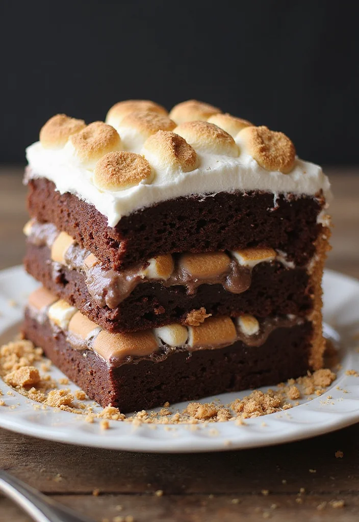 22 Unique Christmas Cake Ideas That Are Sure to Be the Talk of the Table! - 18. S'mores Cake
